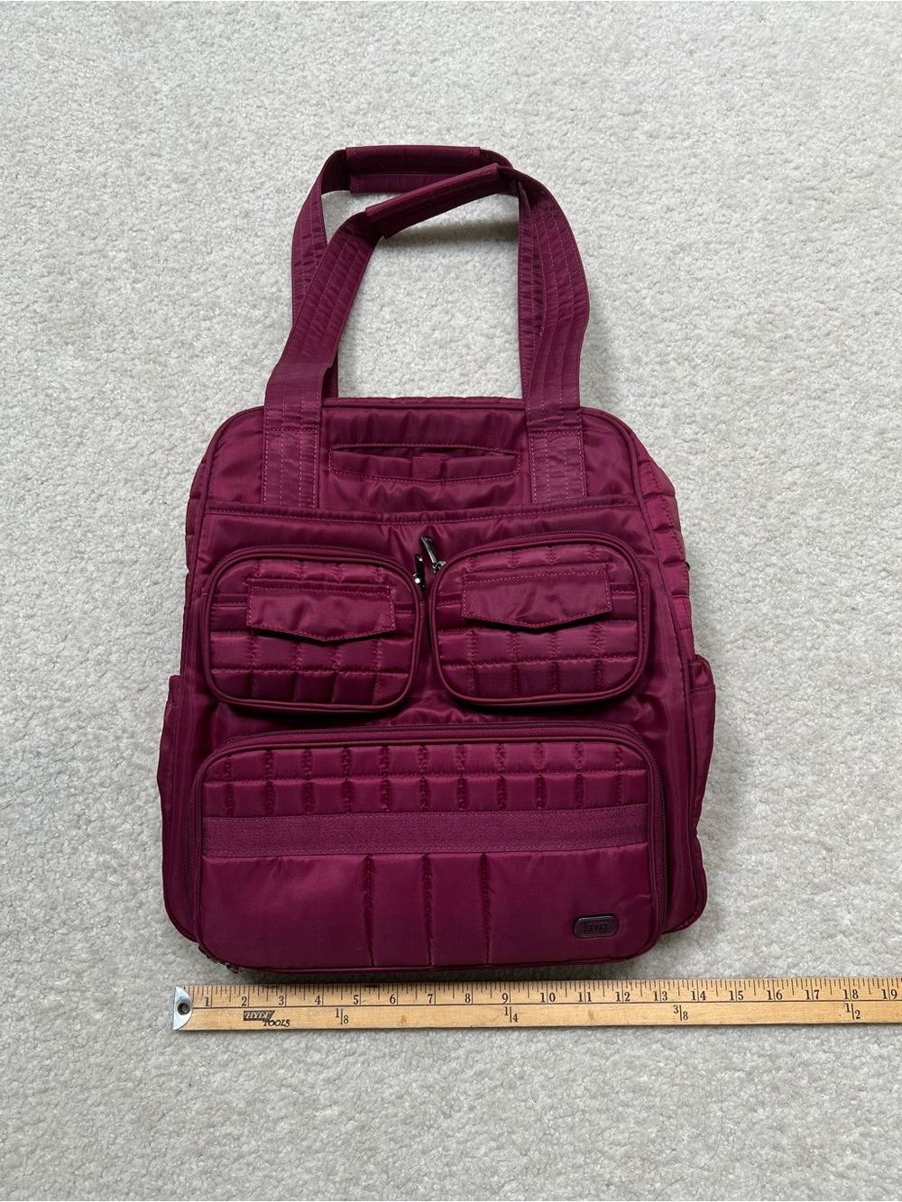 LUG Quilted Puddle Jumper Tote in Purple/Wine